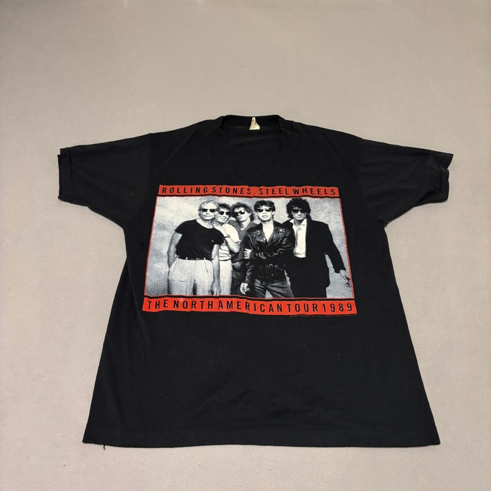 Vintage 1989 Rolling Stones‎ Steel Wheels North American Tour T-Shirt Mens Large